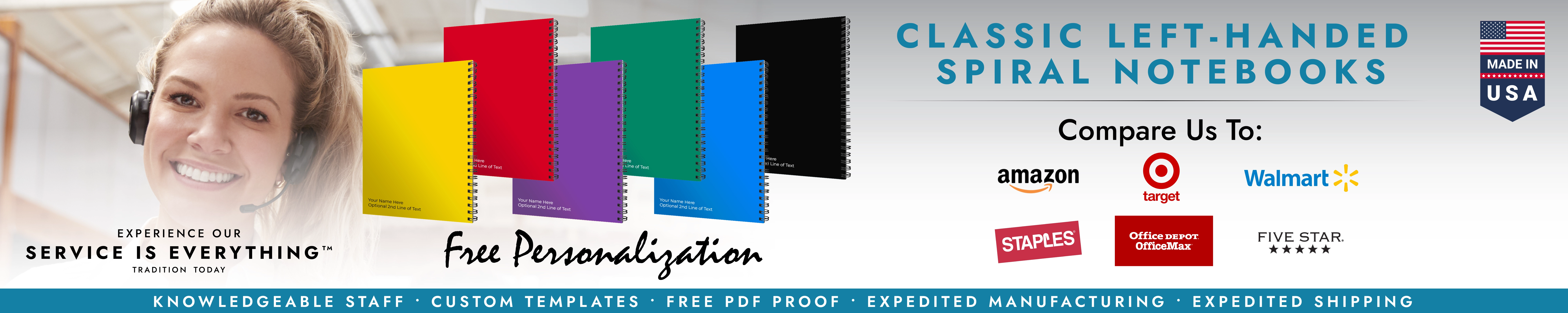 Custom Left Handed Notebooks