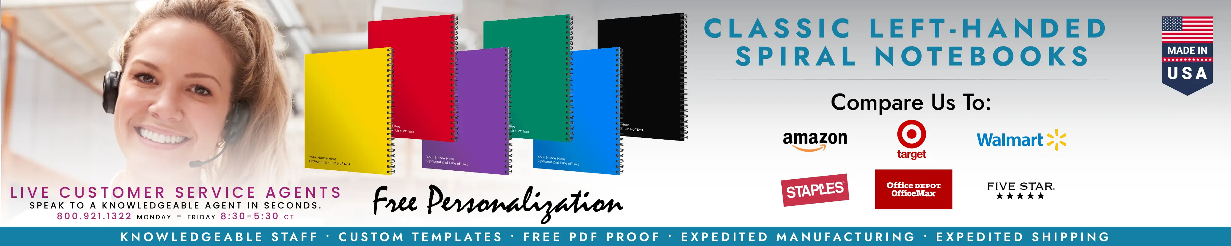 Custom Left Handed Notebooks