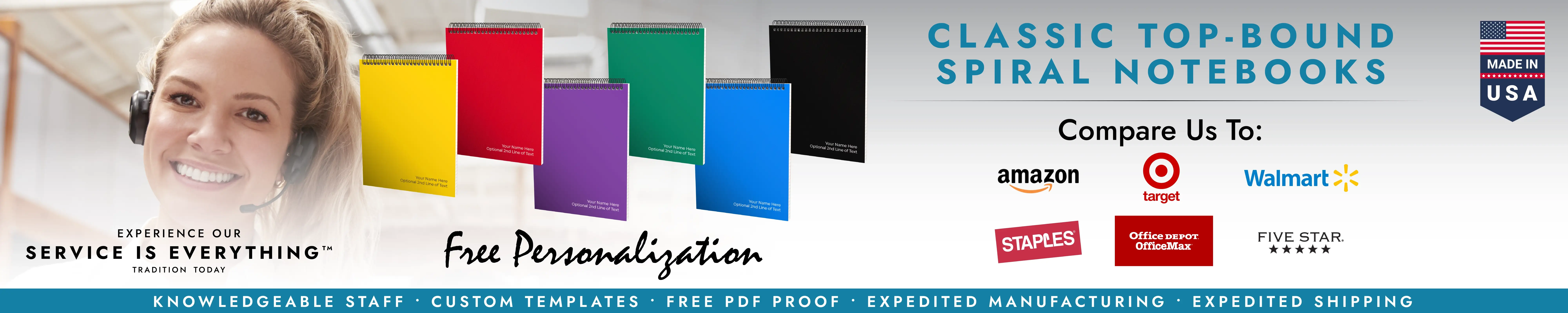 Custom Top Bound Spiral Notebooks