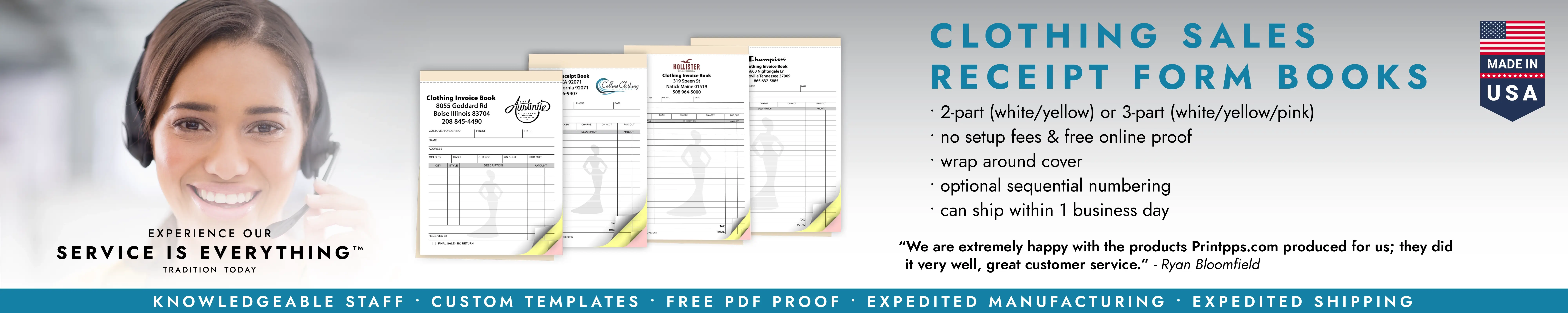 Clothing Sales Receipt Form Books