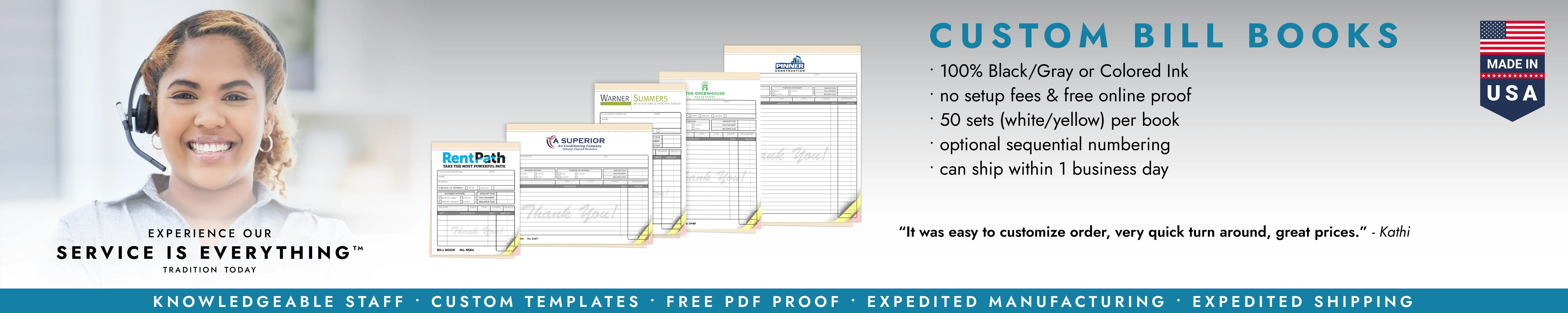 Custom Bill Books
