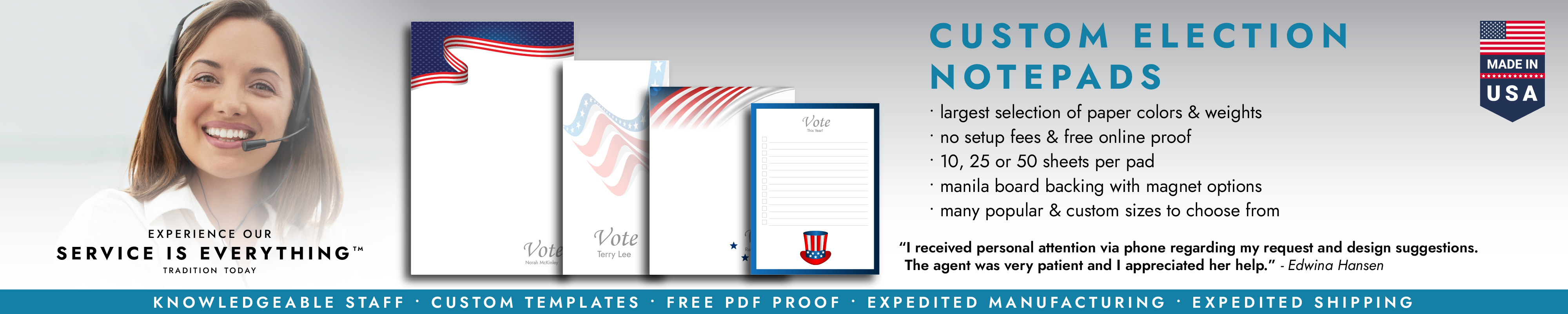 Custom Election Notepads