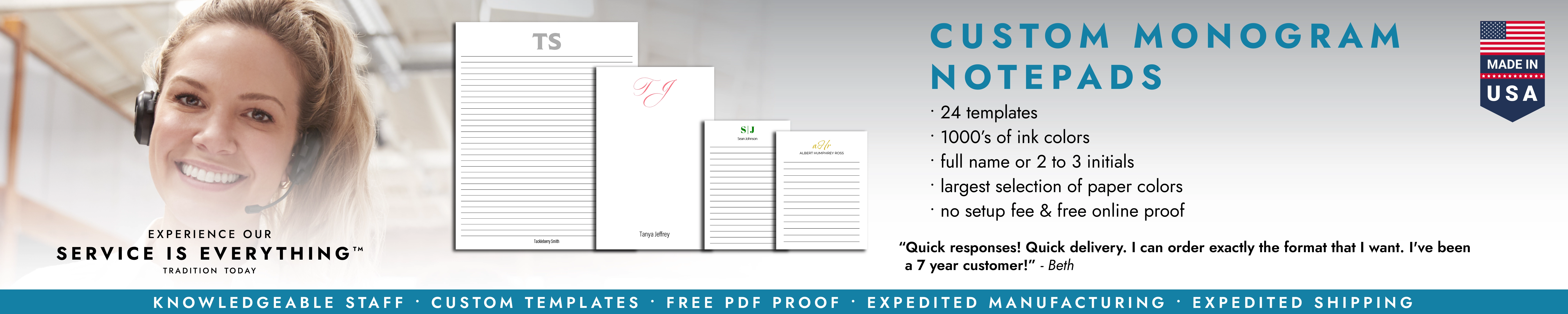 Custom Monogram Notepads