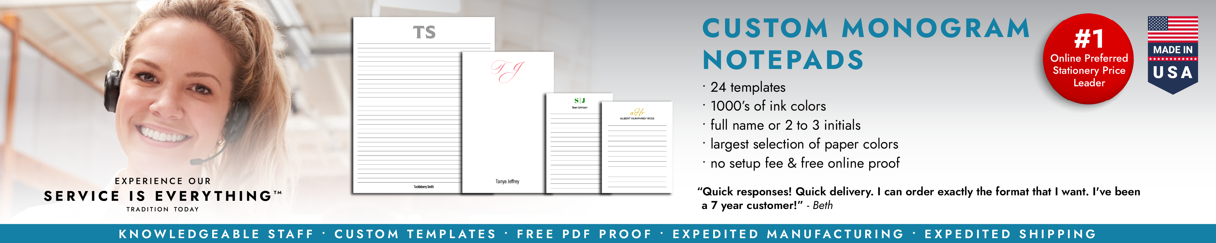 Custom Monogram Notepads