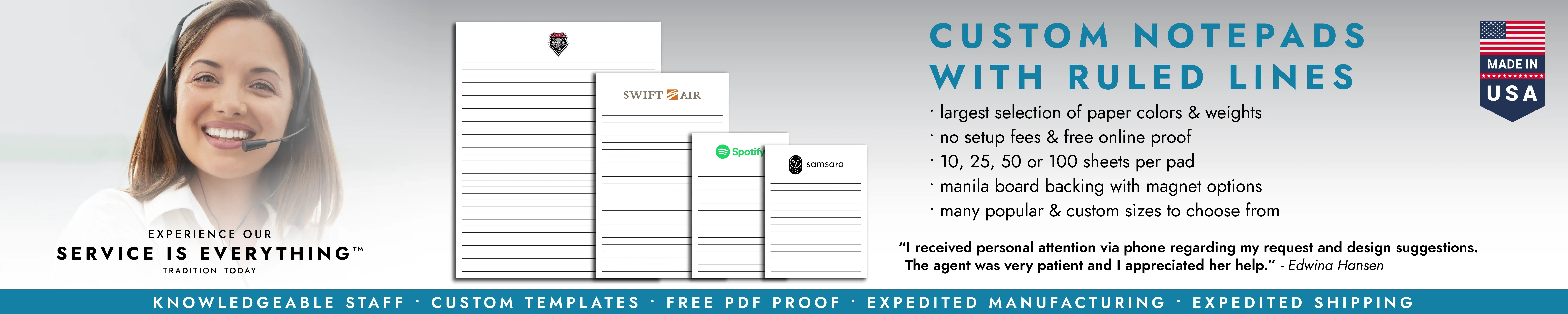 Custom Notepads with Ruled Lines