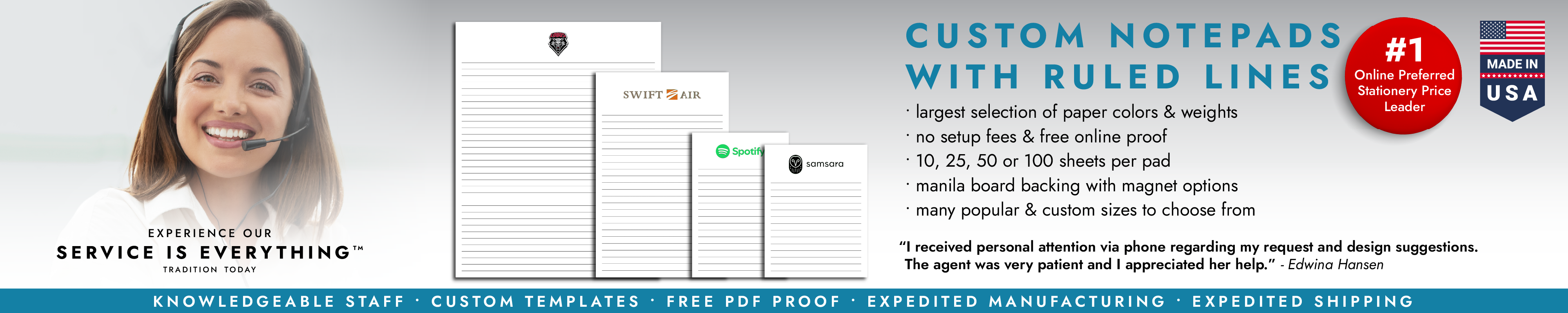 Custom Notepads with Ruled Lines
