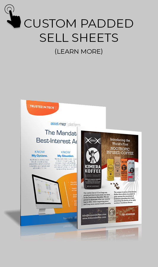 Custom Padded Sell Sheets