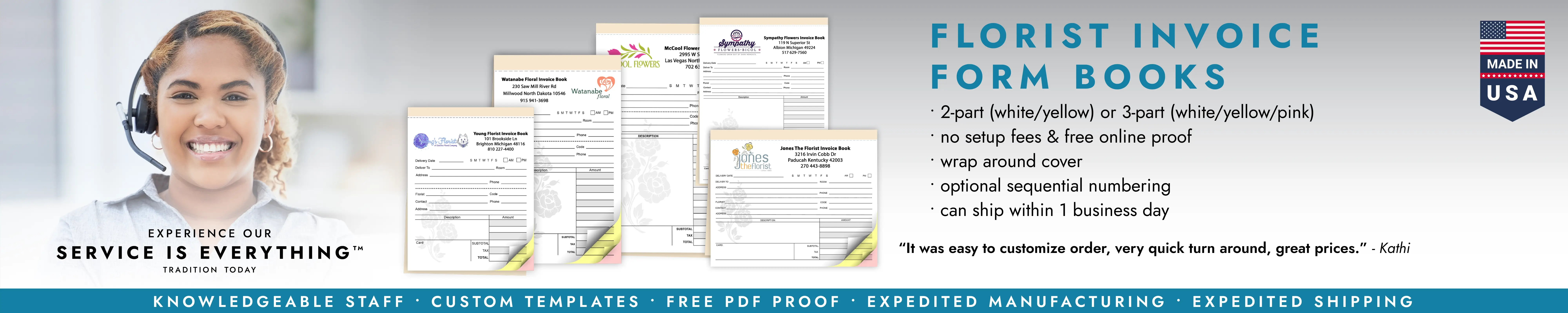 Florist Invoice Form Books
