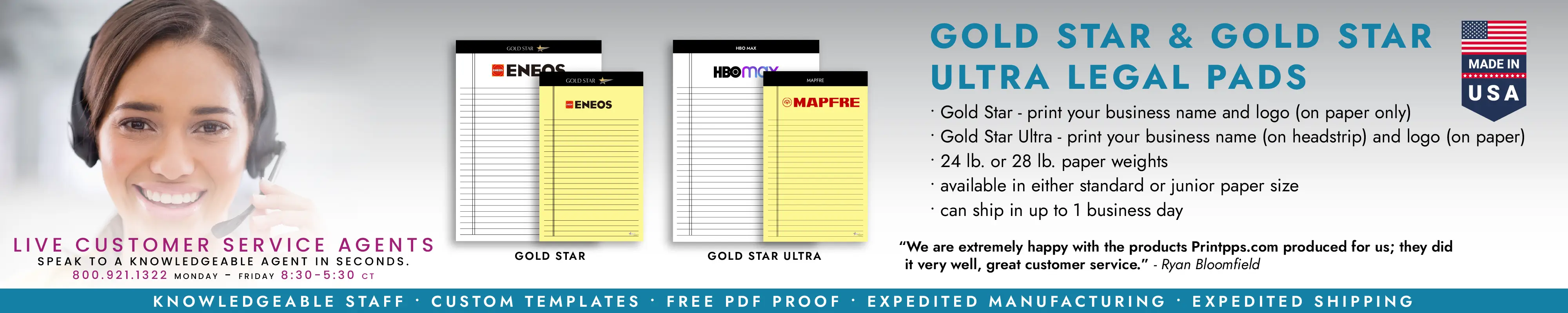 Gold Star Legal Pads