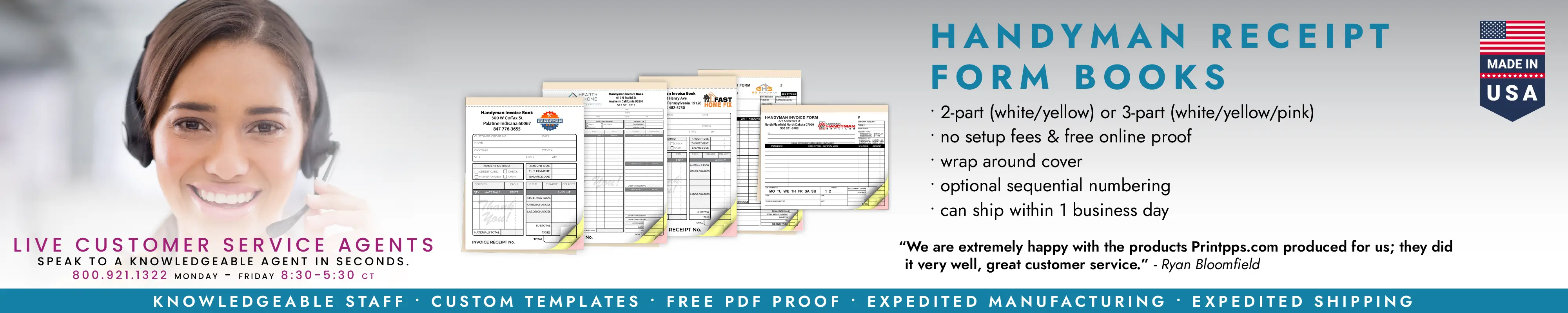 Handyman Receipt Form Books