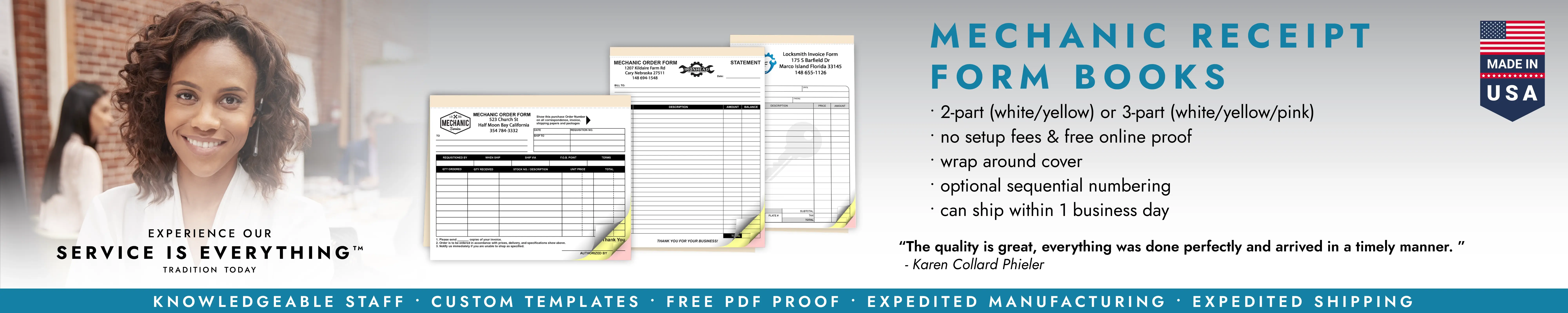 Mechanic Receipt Form Books