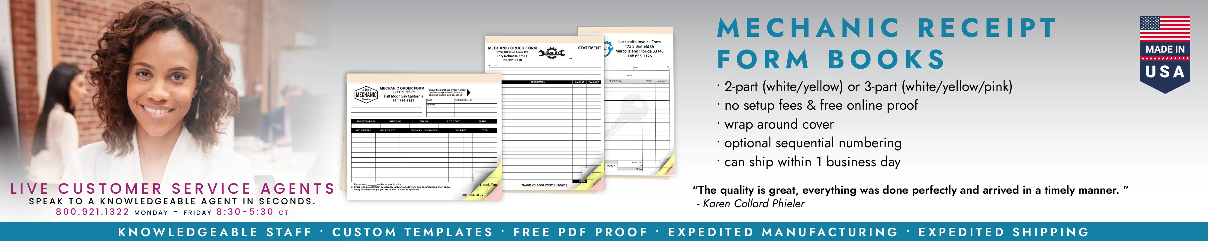 Mechanic Receipt Form Books