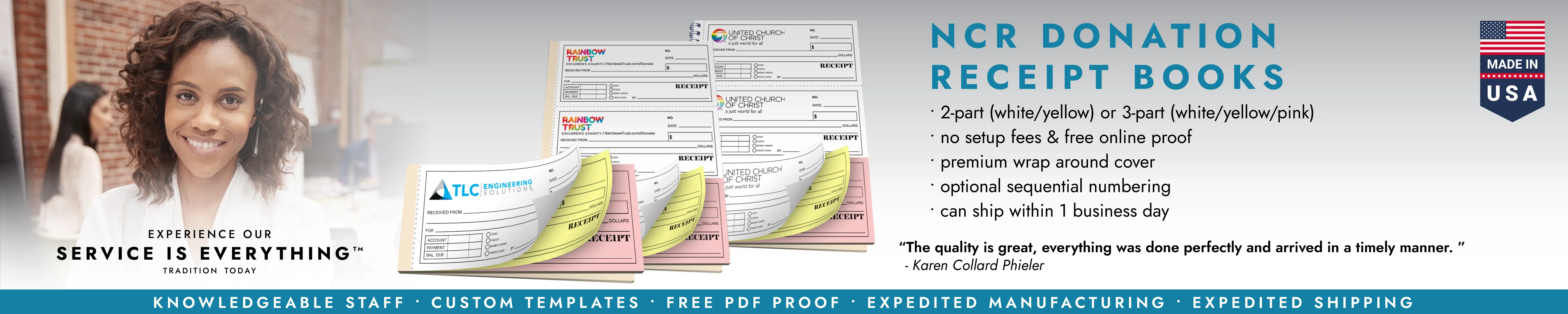 NCR Donation Receipt Books