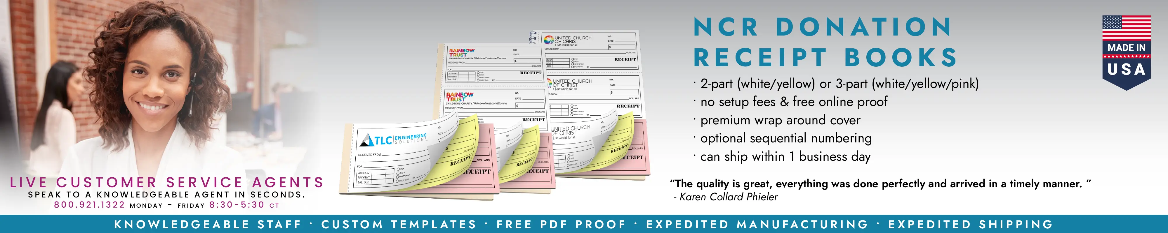 NCR Donation Receipt Books