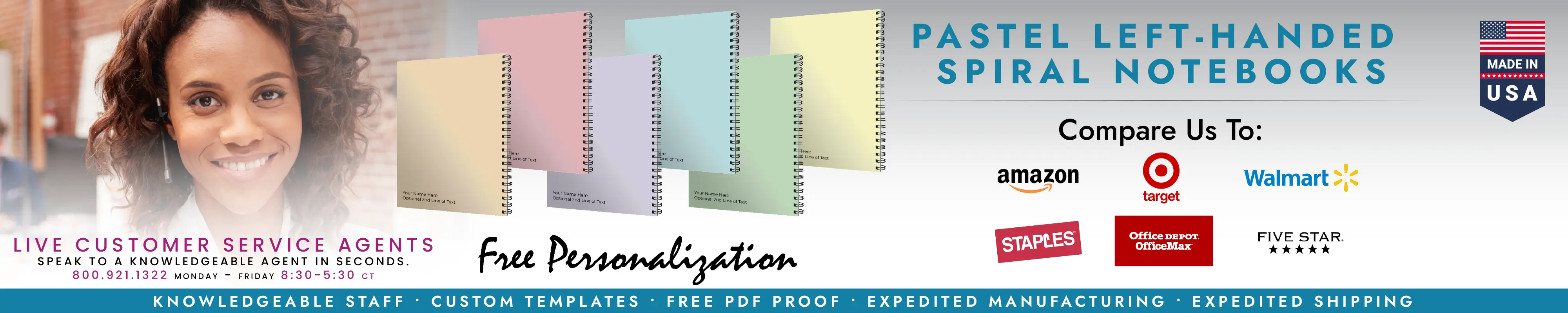 Pastel Left Handed Notebooks