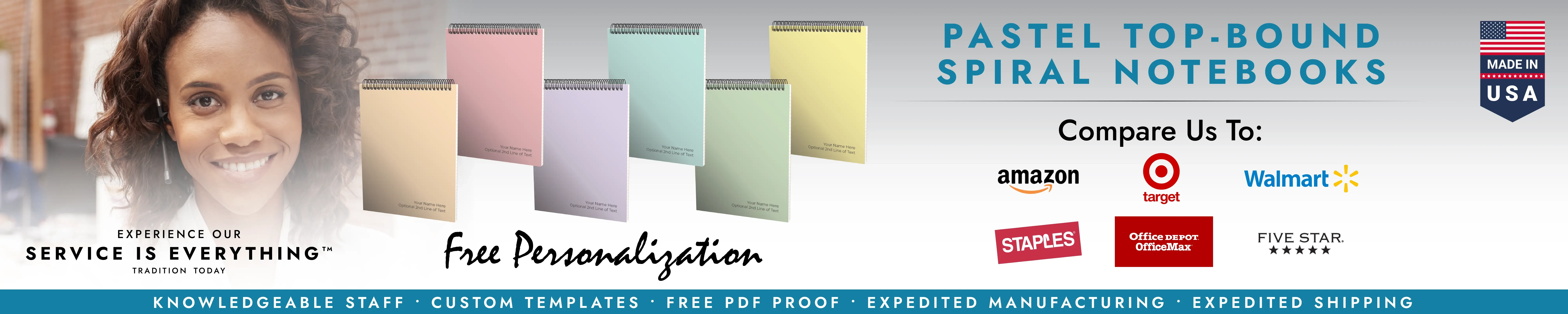 Pastel Top Bound Spiral Notebooks