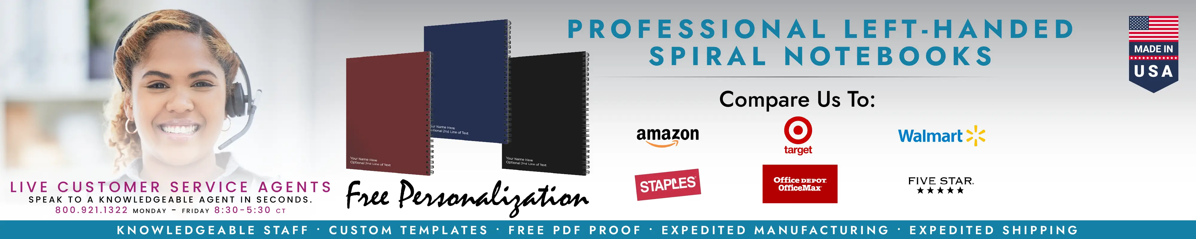 Professional Left Handed Notebooks