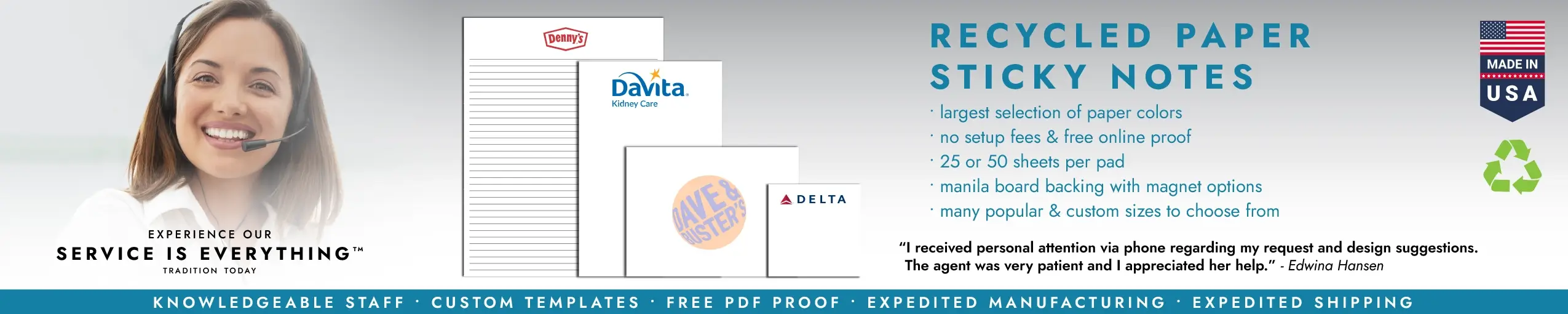 Recycled Paper Sticky Notes