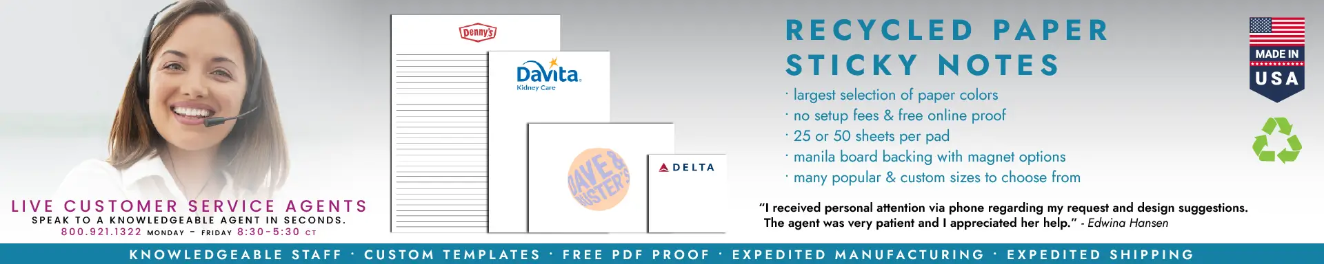 Recycled Paper Sticky Notes