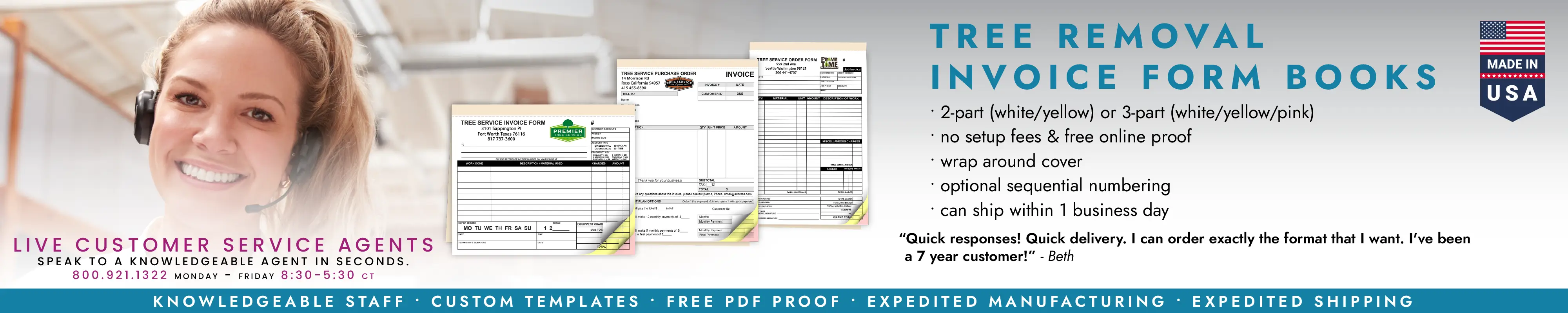 Tree Removal Invoice Books