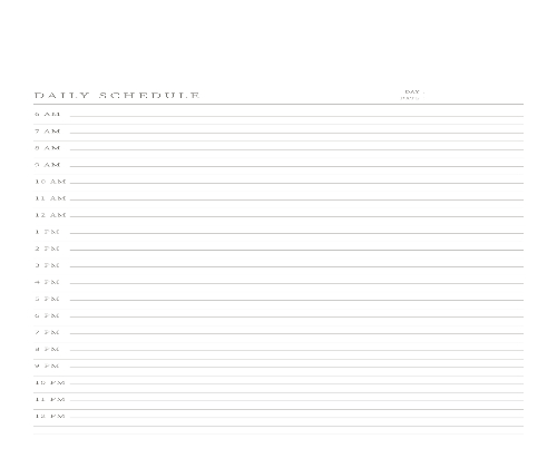 Daily Schedule 