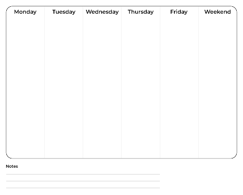 Typical Weekly Planner