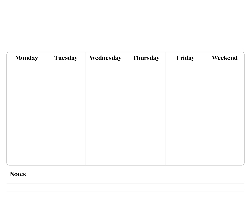 Typical Weekly Planner