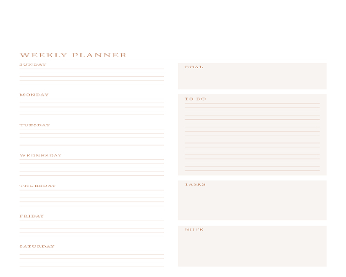 Professional Weekly Planner