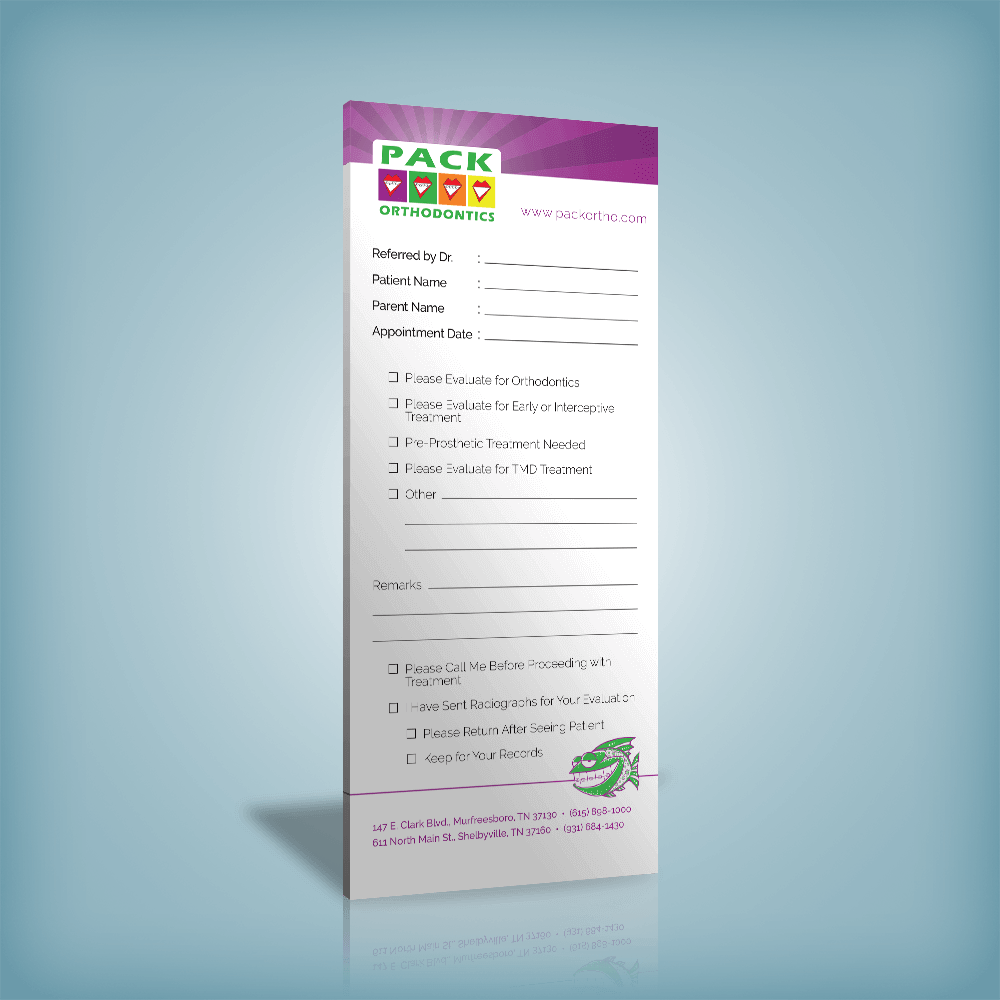 Referral Pads: 3.66” x 8.5” | PrintPPS.com®