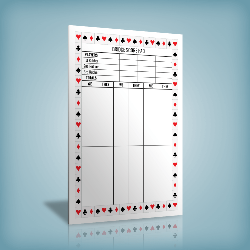 Bridge Score Pads - Design 3 | PrintPPS.com® for Bridge Score Pads Printable Free