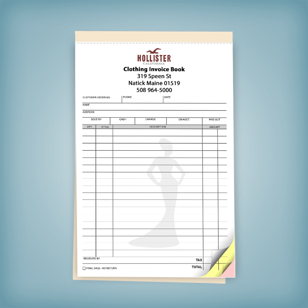 Clothing Sales Receipt Forms: 5.5” x 8.5” | PrintPPS.com®