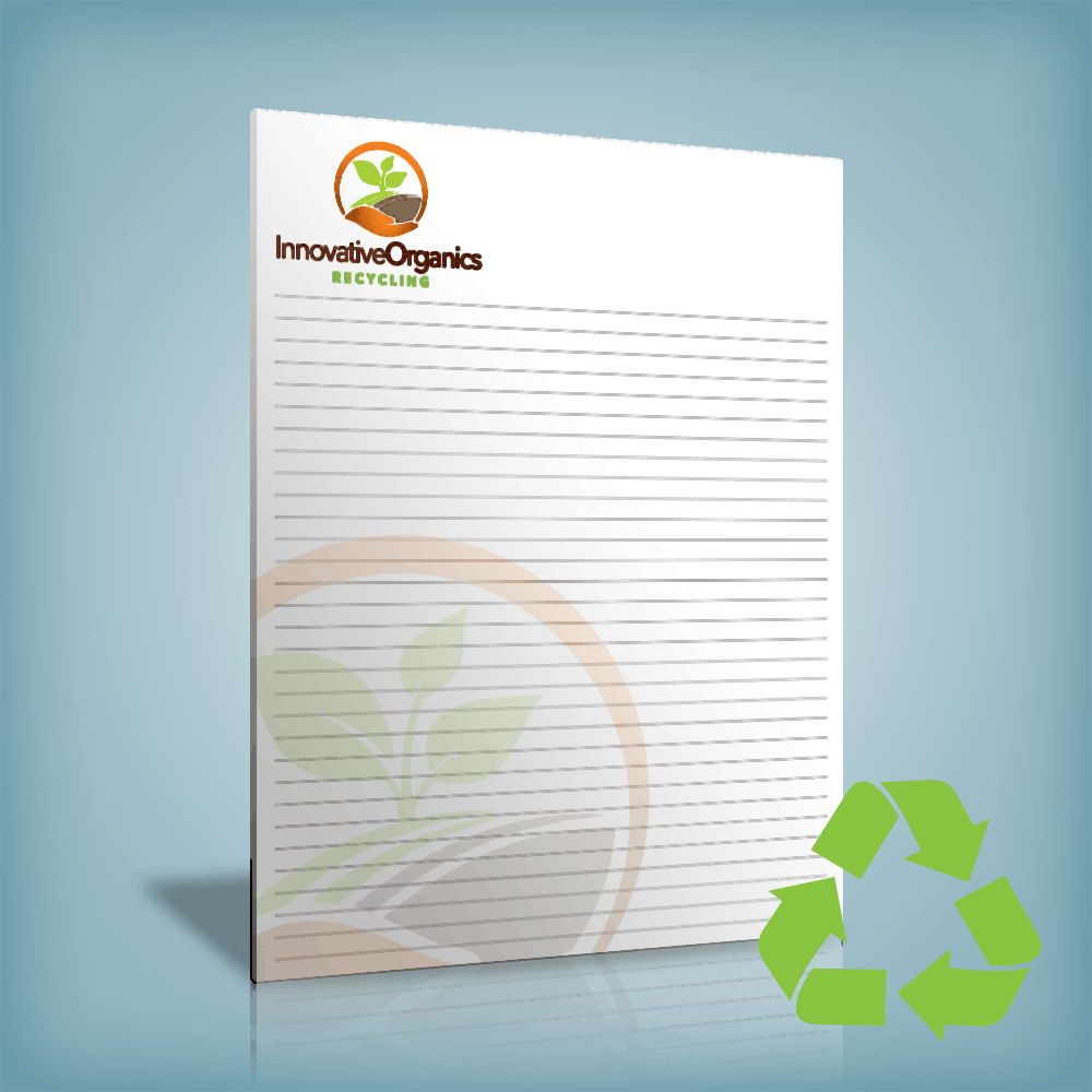 Custom Recycled Paper Notepads: 8.5” x 11” | PrintPPS.com®