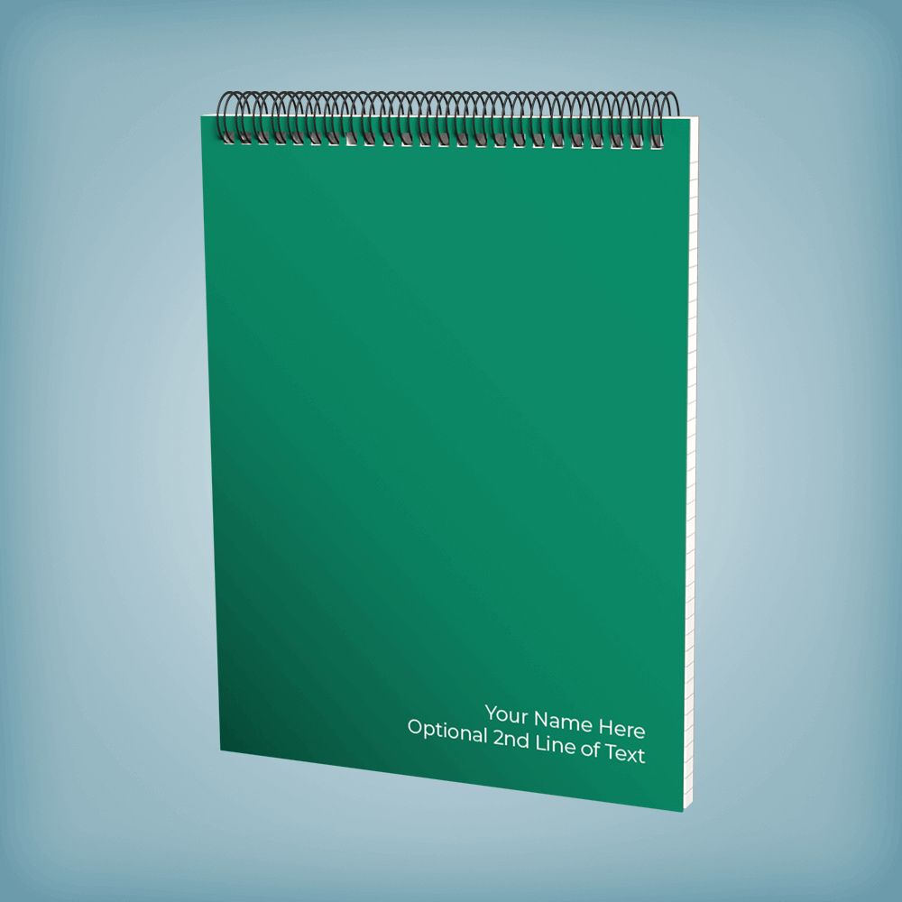 Custom Top Bound Notebooks with Green Cover