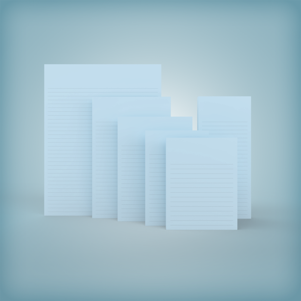 Blue Paper Notepads - With Lines | PrintPPS.com®