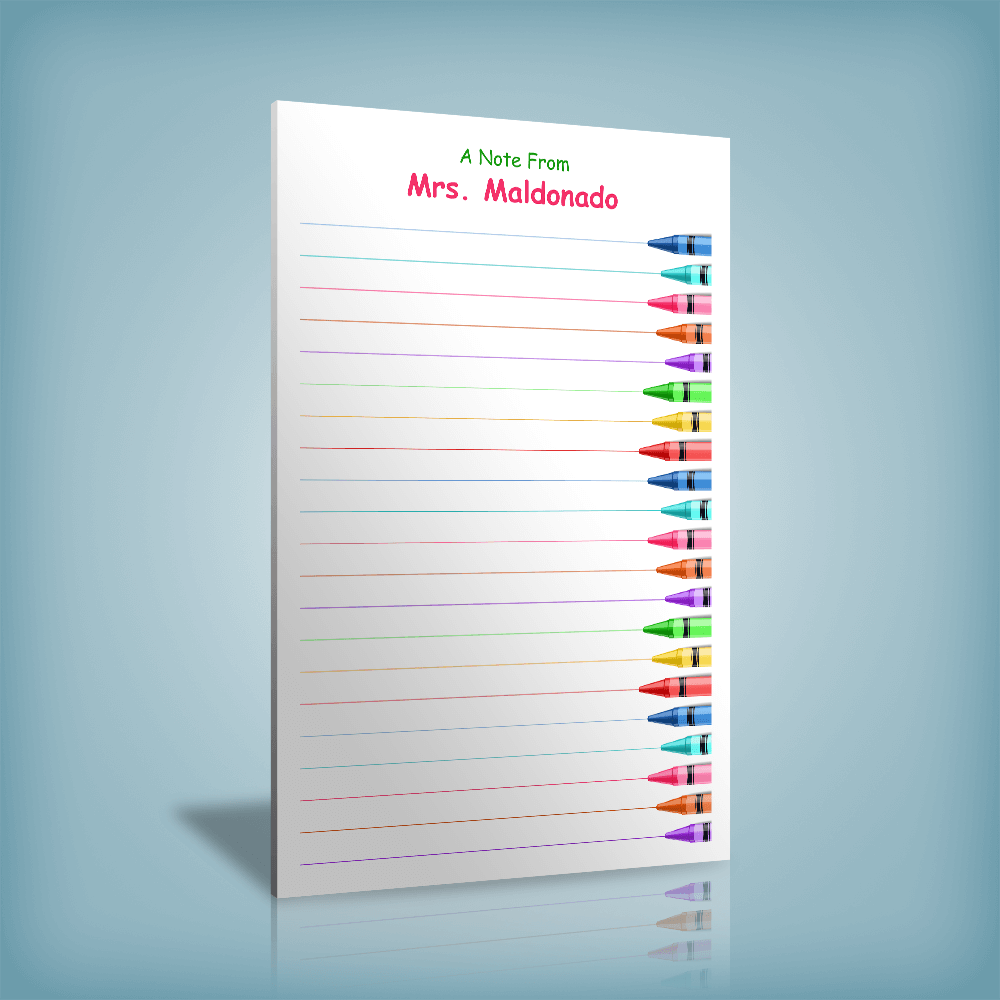 Teacher Gift Notepads: Crayons | PrintPPS.com®