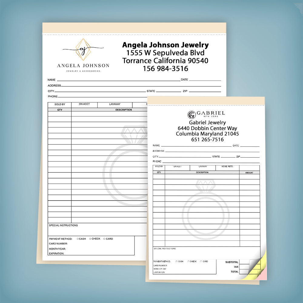 Jewelry Receipt Form Books | PrintPPS.com®