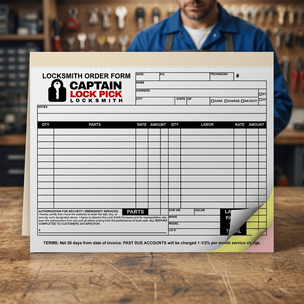 Locksmith Receipt Forms: 8.5” x 7” | PrintPPS.com®